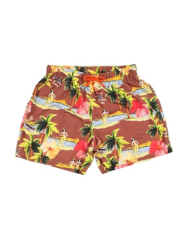 GALLO Swim shorts Brown 100% Polyester