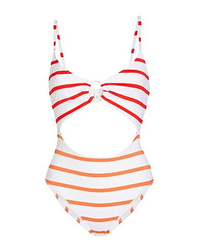 SOLID & STRIPED One-piece swimsuits BIANCO 97% Polyamide, 3% Elastane