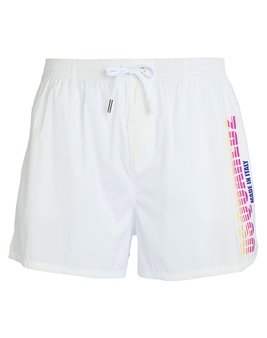 DSQUARED2 Swim shorts BEACHWEAR Off white 95% Polyester, 5% Elastane