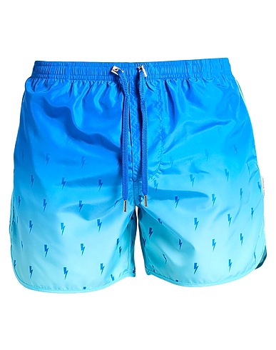 NEIL BARRETT Swim shorts Azure 100% Polyester
