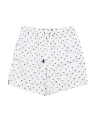 FEDELI Swim shorts Off white 100% PES - Polyethersulfone