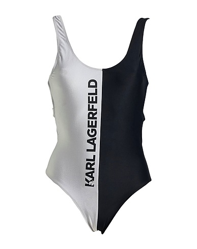 KARL LAGERFELD One-piece swimsuits Silver 78% Recycled polyamide, 22% Elastane, Polyamide
