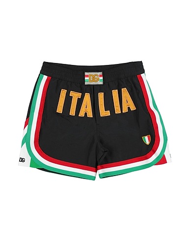 DOLCE&GABBANA Swim shorts NERO 100% Polyester, Viscose, Elastane