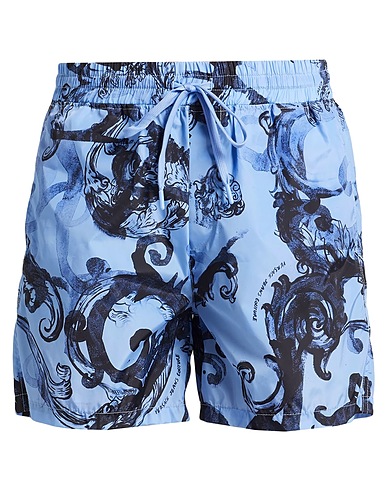 VERSACE JEANS COUTURE Swim shorts Slate blue 100% Polyester