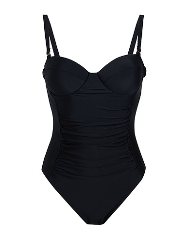ILARIA VITAGLIANO Luxury Beachwear Слитный купальник Чёрный 80% Полиамид, 20% Эластан
