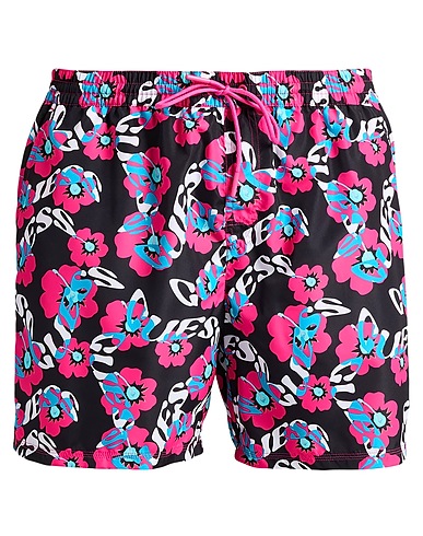 GUESS Swim shorts Black 100% Polyester