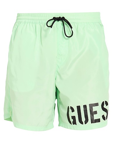 GUESS Swim shorts Light green 100% Polyester