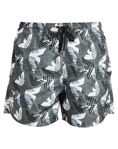 EMPORIO ARMANI Swim shorts SWIMWEAR Dark green 100% Polyester