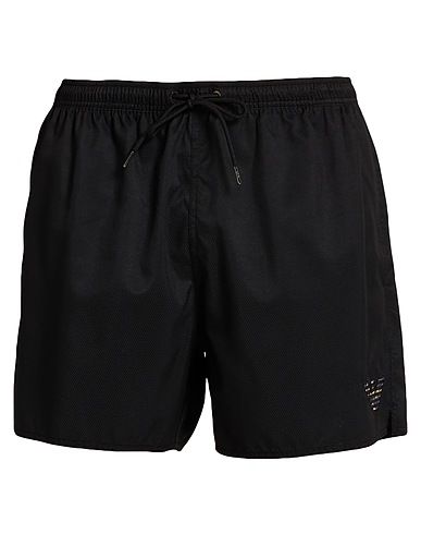 EMPORIO ARMANI Swim shorts SWIMWEAR Black 100% Polyester