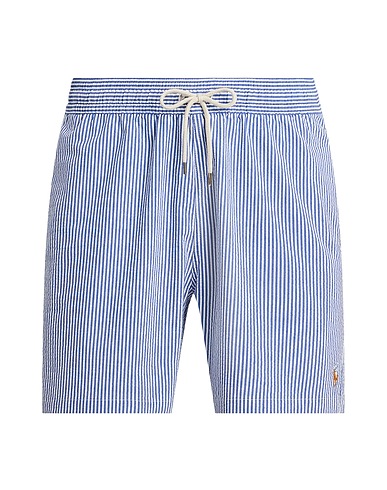 POLO RALPH LAUREN Swim shorts 5.75-Inch Traveler Classic Swim Trunk
 Navy blue 68% Cotton, 27% Recycled polyester, 5% Elastane