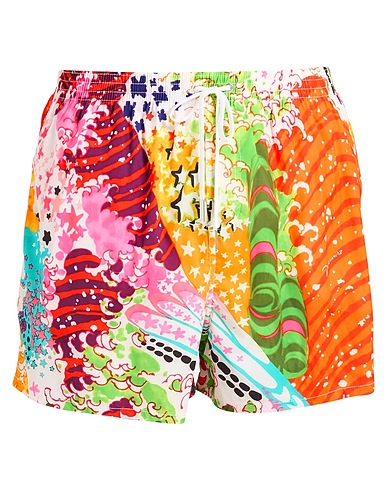 DSQUARED2 Swim shorts BEACHWEAR Orange 95% Polyester, 5% Elastane