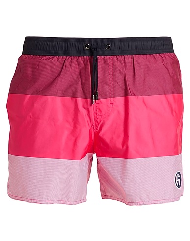 GIORGIO ARMANI Swim shorts Magenta 100% Polyester, Polyamide