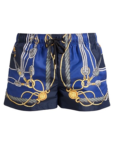 VERSACE Swim shorts Navy blue 100% Polyester