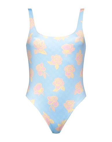 VERSACE One-piece swimsuits Sky blue 87% Polyester, 13% Elastane