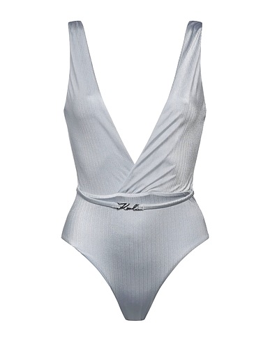 KARL LAGERFELD One-piece swimsuits Silver 84% Polyamide, 16% Elastane