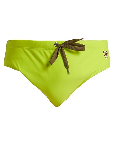BLAUER. Swim briefs Lime green 80% Polyester, 20% Elastane