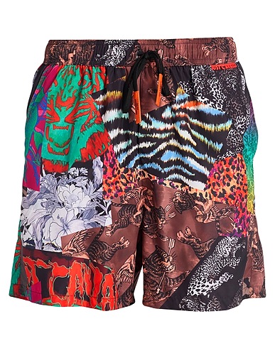 JUST CAVALLI Swim shorts Chocolate brown 100% Polyester