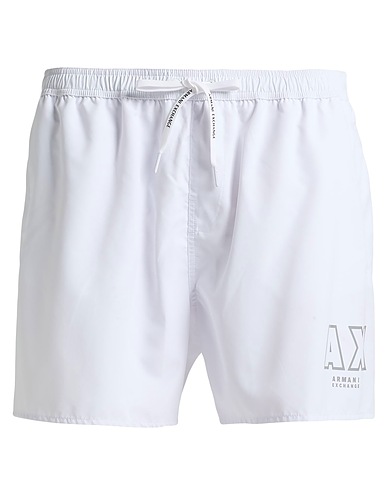 ARMANI EXCHANGE Swim shorts White 100% Polyamide, Polyester