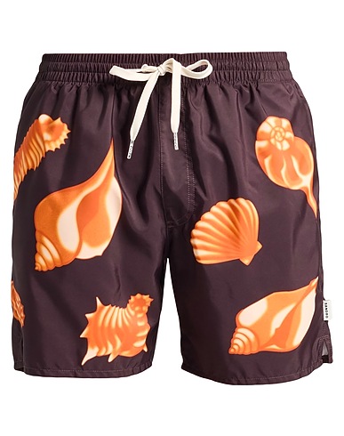 SANDRO Swim shorts Dark brown 70% Polyester, 30% Polyamide
