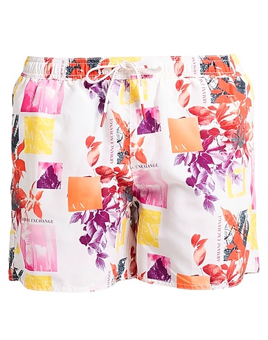 ARMANI EXCHANGE Swim shorts Off white 100% Polyester