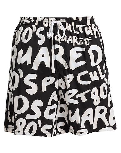 DSQUARED2 Swim shorts BEACHWEAR Black 95% Polyester, 5% Elastane