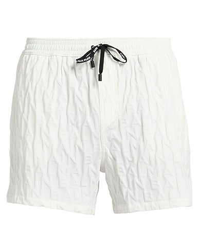 BALMAIN Swim shorts White 91% Polyamide, 9% Elastane