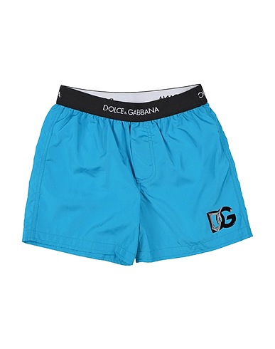 DOLCE&GABBANA Swim shorts Azure 100% Polyester, Polyurethane, Elastane