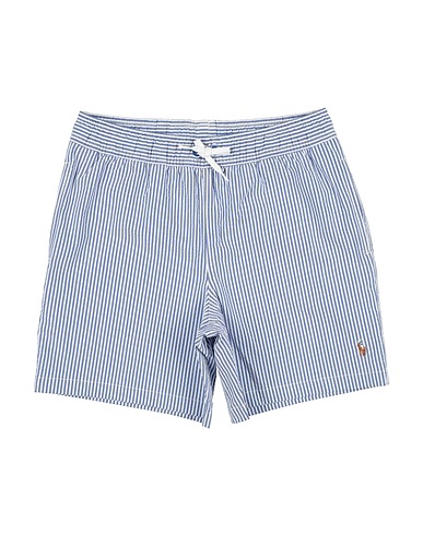 POLO RALPH LAUREN Swim shorts TRAVELER STRETCH SEERSUCKER SWIM TRUNK Light blue 68% Cotton, 27% Recycled polyester, 5% Elastane