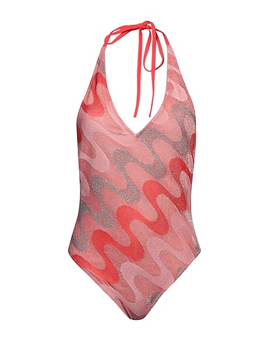 M MISSONI One-piece swimsuits Tomato red 39% Cotton, 37% Viscose, 13% Metallic fiber, 11% Polyamide