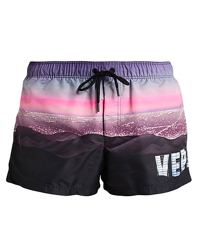 VERSACE Swim shorts Dark purple 100% Polyester