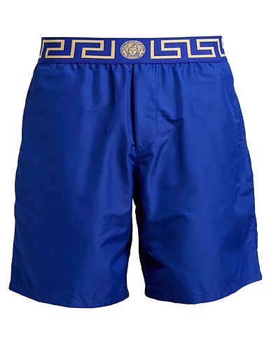 VERSACE Swim shorts Blue 100% Polyester, Elastane, Polyamide
