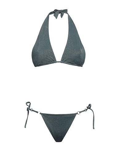 EMPORIO ARMANI Bikini SWIMWEAR Verde scuro 71% Poliammide, 19% Fibra di metallo, 10% Elastan