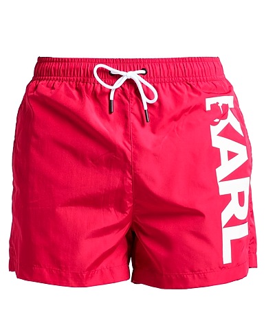 KARL LAGERFELD Swim shorts BEACHWEAR Magenta 100% Polyester