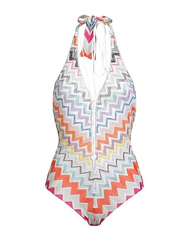 MISSONI One-piece swimsuits White 61% Viscose, 26% Polyester, 13% Metallic fiber