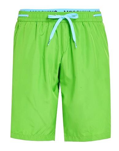 MOSCHINO Swim shorts Green 100% Polyester, Polyamide, Elastane