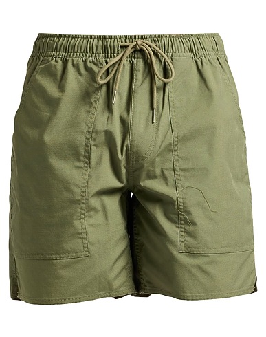 BRIXTON Swim shorts Military green 53% Cotton, 25% Recycled polyester, 20% Polyester, 2% Elastane