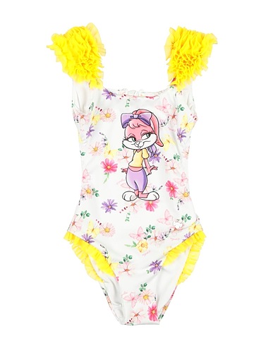 MONNALISA One-piece swimsuits LOONEY TUNES White 86% Polyester, 14% Elastane