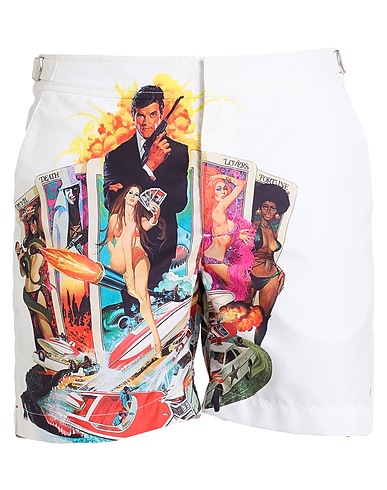 ORLEBAR BROWN Swim shorts 007 White 100% Polyester