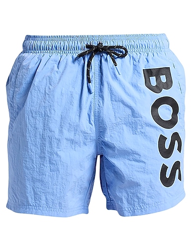 BOSS HUGO BOSS Swim shorts BEACH Light blue 100% Recycled polyamide