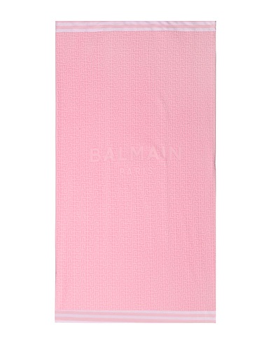BALMAIN Beach towel Pink 98% Cotton, 2% Polyester