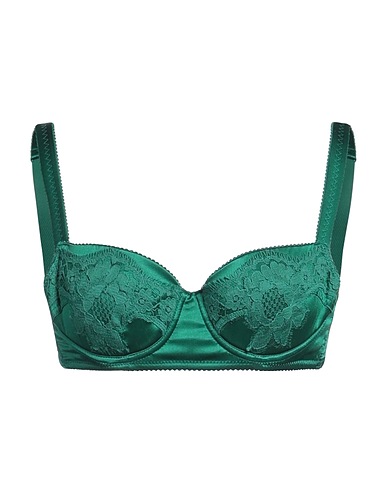 DOLCE&GABBANA Bra Emerald green 94% Silk, 6% Elastane
