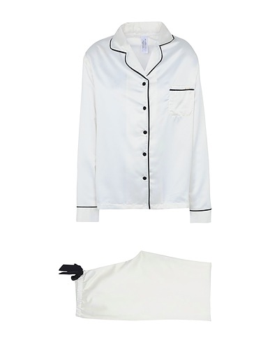 BLUEBELLA Sleepwear CLAUDIA SHIRT AND TROUSER
 White 100% Polyester