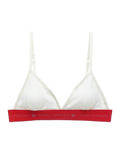 CHIARA FERRAGNI Bra Ivory 93% Cotton, 7% Elastane