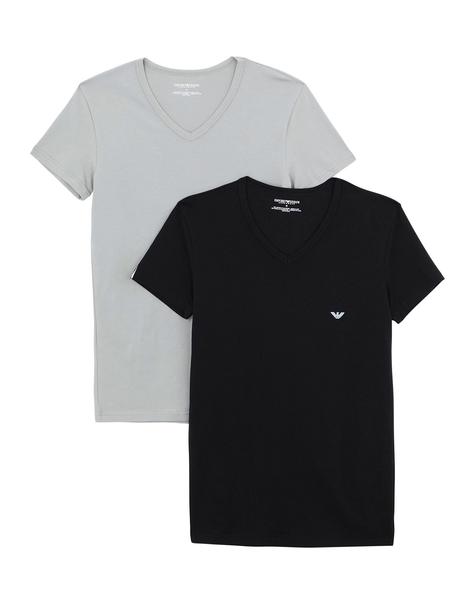 EMPORIO ARMANI アンダーＴシャツ MENS KNIT 2PACK
 ブラック コットン 95% / ポリウレタン 5% 48217076AE 14_f zoomed