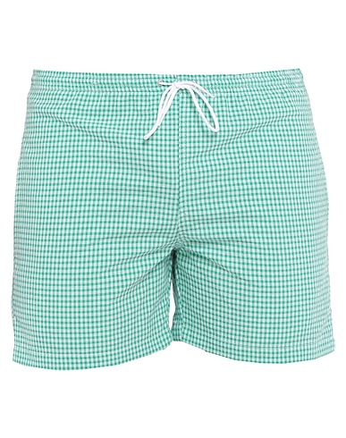MP MASSIMO PIOMBO Swim shorts Green 65% Cotton, 35% Polyester