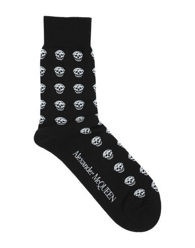 Alexander Mcqueen Skull Motif Socks In Black