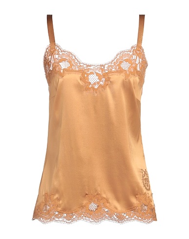DOLCE&GABBANA T-shirt intima Cammello 80% Seta, 12% Cotone, 5% Elastan, 3% Poliammide, Poliestere