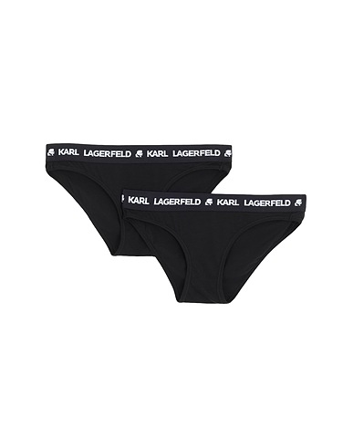 KARL LAGERFELD ショーツ LOGO BRIEF SET (PACK OF 2)
 ブラック テンセル 95% / ポリウレタン 5%