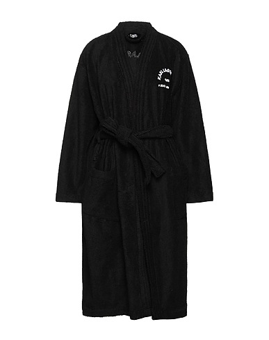 KARL LAGERFELD Vestaglie e accappatoi UNISEX ADDRESS LOGO BATHROBE
 Nero 90% Cotone organico, 10% Poliestere