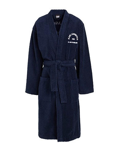 KARL LAGERFELD Dressing gowns & bathrobes UNISEX ADDRESS LOGO BATHROBE
 Navy blue 90% Organic cotton, 10% Polyester